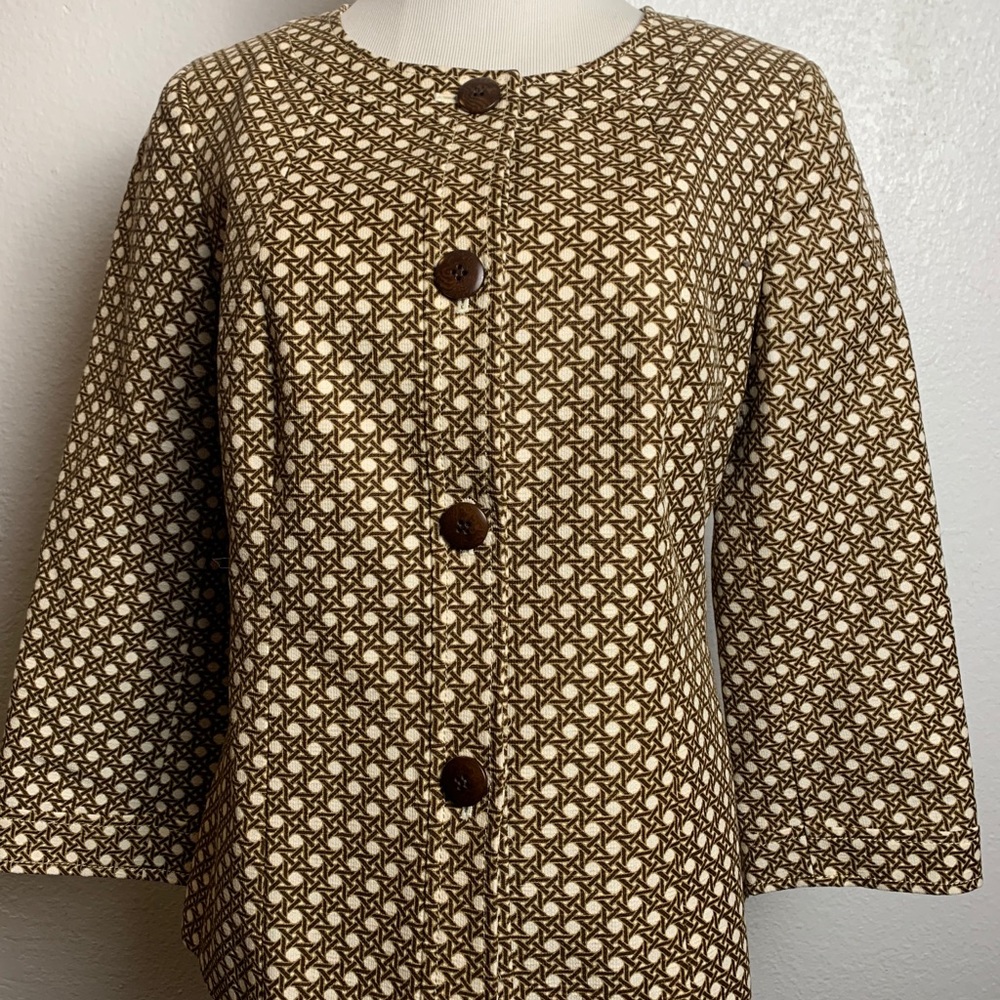 Talbots Button Down Geometric Print Jacket - image 2